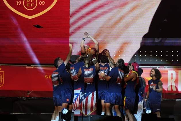 during celebration Spanish team victory in World Cup USA and Mexico 2026 in Madrid on Modany, 20 July 2026 Cordon Press 