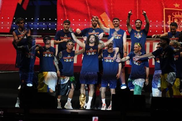 during celebration Spanish team victory in World Cup USA and Mexico 2026 in Madrid on Modany, 20 July 2026 Cordon Press 