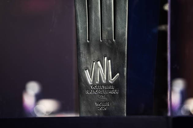 Ahead of 2026 FIVB Volleyball Women s Nations League Finals in China MACAU, CHINA - JULY 21 : A view of the VNL cup prize during a press conference, PK, Pressekonferenz held at the Andaz Hotel in China s Macao Special Administrative Region ahead of the final stage of the 2026 FIVB Volleyball Women s Nations League (VNL) on July 21, 2026 in Macau, China. Dilara Irem Sancar Anadolu Macau China. Editorial use only. Please get in touch for any other usage.  Copyright: x2026xAnadoluxDilaraxIremxSancarx