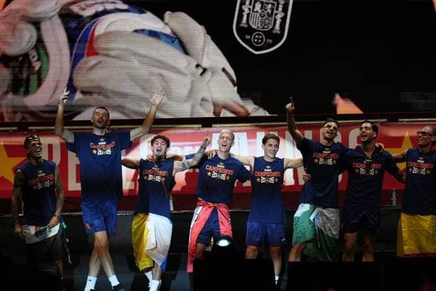 Celebrations of the Spanish national team, Nationalteam at Cibeles Square in Madrid, after Spain defeated Argentina in the World Cup final, on Monday, July 20, 2026, Joan Garcia SARA VALLEJO Cordon Press  CELEBRATION SPANISH TEAM