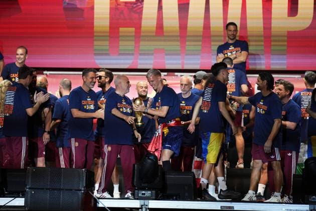 Celebrations of the Spanish national team, Nationalteam at Cibeles Square in Madrid, after Spain defeated Argentina in the World Cup final, on Monday, July 20, 2026, Medical staff SARA VALLEJO Cordon Press  CELEBRATION SPANISH TEAM