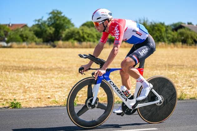 Dutch Huub Artz of Lotto Intermarche pictured during a reconnaissance round on the track of the stage 16 of the 2026 Tour de France cycling race, an individual Time Trial stage of 26km from Evian-les-Bains to Thonon-les-Bains, on Tuesday 21 July 2026. The 113th edition of the Tour de France starts on Saturday 4 July in Barcelona, Spain, and will finish in Paris, France on the 26th of July. DAVIDxPINTENS  x181641410x