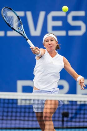 Nikola Bartunkova of Czech Republic in action during the women s WTA, Tennis Damen 250 Livesport Prague Open 2026 tennis tournament match against Yuan Yue of China in Prague, Czech Republic, on July 21 2026. (CTKxPhoto OndrejxDeml) CTKPhotoP2026072102894  CTKPhotoP2026072102894