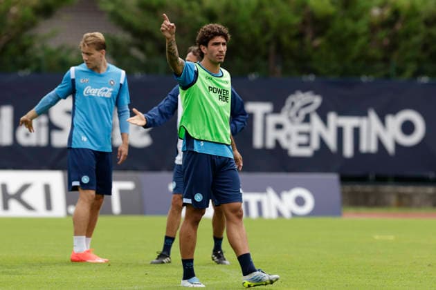 SSC Napoli preseason 2026-27 SSC Napoli™s Italian defender Luca Marianucci during fifth day SSC Napoli s 2026-27 preseason training camp in val di sole in Trentino, Dimaro Folgarida July, 21 2026. _BPH6825 Copyright: xAntonioxBalascox