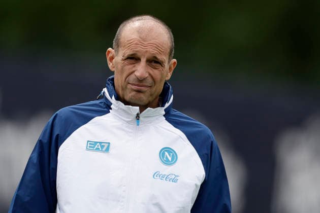 SSC Napoli preseason 2026-27 Napoli™s Italian coach Massimiliano Allegri during fifth day SSC Napoli s 2026-27 preseason training camp in val di sole in Trentino, Dimaro Folgarida July, 21 2026. _BPH7437 Copyright: xAntonioxBalascox