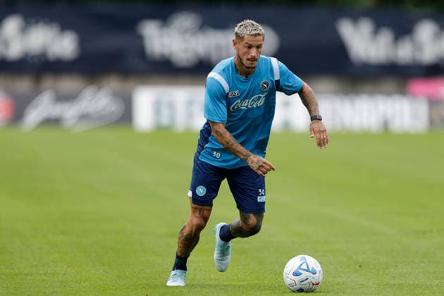 SSC Napoli preseason 2026-27 Napoli s Italian defender Pasquale Mazzocchi during fifth day SSC Napoli s 2026-27 preseason training camp in val di sole in Trentino, Dimaro Folgarida July, 21 2026. _BPH7561 Copyright: xAntonioxBalascox