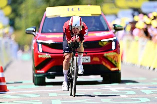 Tour de France 2026 Stage 16 THONON-LES-BAINS, FRANCE - JULY 21 : Veistroffer Baptiste (FRA) of Lotto - Intermarche during stage 16 of the 113rd edition of Tour de France an UCI World Tour 2.UWT Individual Time Trial stage for Men Elite of 26 km with start in Evian-les-Bains and finish in Thonon-les-Bains on July 21, 2026 in Thonon-les-Bains, France, 21 07 2026 Thonon-les-Bains France  Copyright: xPeterxDexVoechtx
