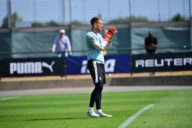 21.07.2026; Moenchengladbach; Fussball, Herren, Saison 2026 2027, Training Borussia Moenchengladbach Torwart Daniel Batz (Gladbach) DFL regulations prohibit any use of photographs as image sequences and or quasi-video. ista-Borussia-Park NRW Deutschland *** July 21, 2026, Mönchengladbach, Soccer, Men s, 2026–2027 Season, Training: Borussia Mönchengladbach goalkeeper Daniel Batz, Gladbach. DFL regulations prohibit any use of photographs as image sequences and or quasi-video footage at Borussia Park, North Rhine-Westphalia, Germany