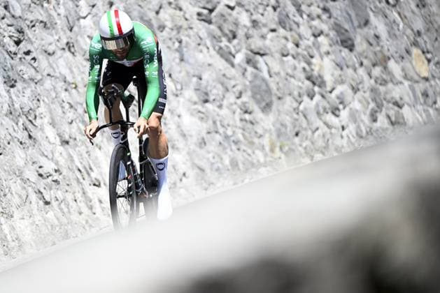 Italian Filippo Ganna of Netcompany-INEOS pictured during the stage 16 of the 2026 Tour de France cycling race, an individual Time Trial stage of 26km from Evian-les-Bains to Thonon-les-Bains, on Tuesday 21 July 2026. The 113th edition of the Tour de France starts on Saturday 4 July in Barcelona, Spain, and will finish in Paris, France on the 26th of July. JASPERxJACOBS  x181666597x