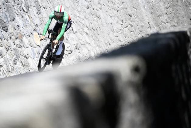 Italian Filippo Ganna of Netcompany-INEOS pictured during the stage 16 of the 2026 Tour de France cycling race, an individual Time Trial stage of 26km from Evian-les-Bains to Thonon-les-Bains, on Tuesday 21 July 2026. The 113th edition of the Tour de France starts on Saturday 4 July in Barcelona, Spain, and will finish in Paris, France on the 26th of July. JASPERxJACOBS  x181667460x