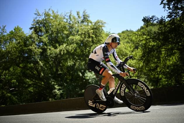 Belgian Florian Vermeersch of UAE Team Emirates XRG pictured during the stage 16 of the 2026 Tour de France cycling race, an individual Time Trial stage of 26km from Evian-les-Bains to Thonon-les-Bains, on Tuesday 21 July 2026. The 113th edition of the Tour de France starts on Saturday 4 July in Barcelona, Spain, and will finish in Paris, France on the 26th of July. JASPERxJACOBS  x181668067x