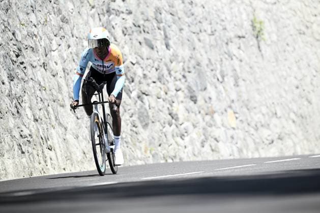 Eritrean Biniam Girmay of NSN Cycling Team pictured during the stage 16 of the 2026 Tour de France cycling race, an individual Time Trial stage of 26km from Evian-les-Bains to Thonon-les-Bains, on Tuesday 21 July 2026. The 113th edition of the Tour de France starts on Saturday 4 July in Barcelona, Spain, and will finish in Paris, France on the 26th of July. JASPERxJACOBS  x181668598x