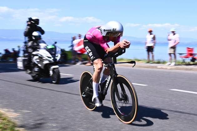 Tour de France 2026 Stage 16 THONON-LES-BAINS, FRANCE - JULY 21 : Asgreen Kasper (DEN) of EF Education - Easypost during stage 16 of the 113rd edition of Tour de France an UCI World Tour 2.UWT Individual Time Trial stage for Men Elite of 26 km with start in Evian-les-Bains and finish in Thonon-les-Bains on July 21, 2026 in Thonon-les-Bains, France, 21 07 2026 Thonon-les-Bains France  Copyright: xGvgx