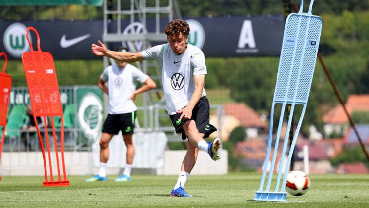 VfL Trainingslager, Weimarer Land Blankenhain, 21.07.2026, Fußball, Herren, Saison 2026 2027, 2. BL, VfL Wolfsburg, Sommer-Trainingslager: Tag 3. Bruno Katz (VfL Wolfsburg) Weimarer Land, Thüringen Deutschland *** VfL Training Camp, Weimarer Land Blankenhain, July 21, 2026, Soccer, Men s, 2026–2027 Season, 2nd Bundesliga, VfL Wolfsburg, Summer Training Camp Day 3 Bruno Katz VfL Wolfsburg Weimarer Land, Thuringia, Germany