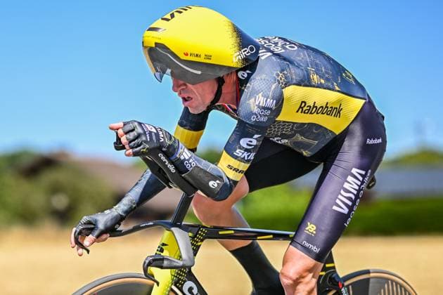 French Bruno Armirail of Team Visma-Lease a Bike pictured in action during the stage 16 of the 2026 Tour de France cycling race, an individual Time Trial stage of 26km from Evian-les-Bains to Thonon-les-Bains, on Tuesday 21 July 2026. The 113th edition of the Tour de France starts on Saturday 4 July in Barcelona, Spain, and will finish in Paris, France on the 26th of July. DAVIDxPINTENS  x181670503x