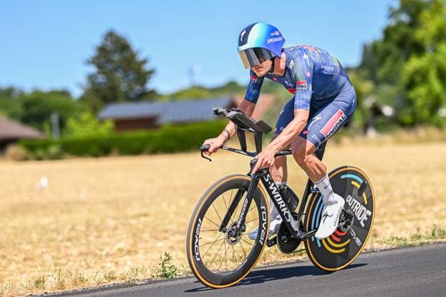 Belgian Jasper Stuyven of Soudal Quick-Step pictured in action during the stage 16 of the 2026 Tour de France cycling race, an individual Time Trial stage of 26km from Evian-les-Bains to Thonon-les-Bains, on Tuesday 21 July 2026. The 113th edition of the Tour de France starts on Saturday 4 July in Barcelona, Spain, and will finish in Paris, France on the 26th of July. DAVIDxPINTENS  x181670668x