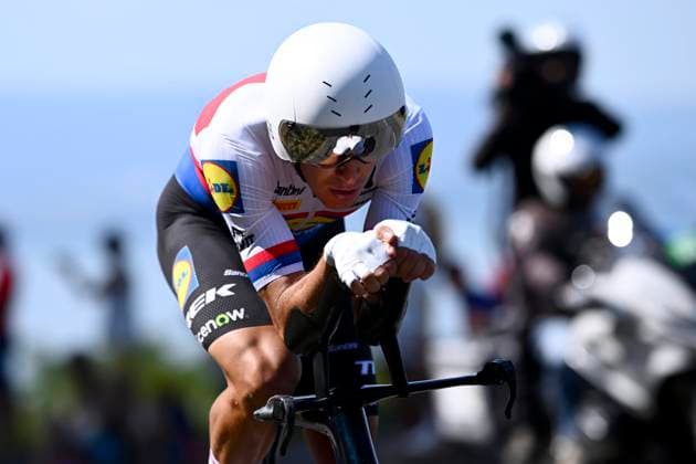 Tour de France 2026 Stage 16 THONON-LES-BAINS, FRANCE - JULY 21 : Vacek Mathias (CZE) of Lidl - Trek during stage 16 of the 113rd edition of Tour de France an UCI World Tour 2.UWT Individual Time Trial stage for Men Elite of 26 km with start in Evian-les-Bains and finish in Thonon-les-Bains on July 21, 2026 in Thonon-les-Bains, France, 21 07 2026 Thonon-les-Bains France  Copyright: xGvgx