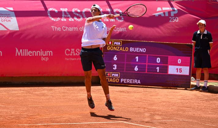 July 21, 2026, Lisbon, Lisbon, Portugal: TIAGO PEREIRA in action during the Round of 32 at the Millennium Estoril Open ATP, Tennis Herren tennis tournament at Clube de Tenis do Estoril. Lisbon Portugal - ZUMAr238 0862295848st Copyright: xRicardoxRochax