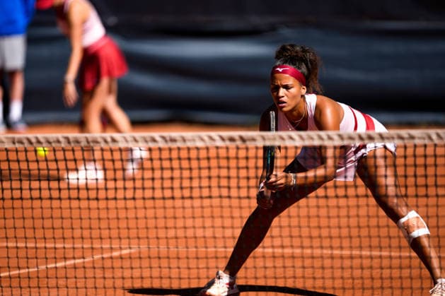 MSC Hamburg Ladies Open - Day 2 Naima Karamoko of Switzerland plays with partner Irina Bara of Romania during their round of 16 doubles match against Jesika Maleckova and Miriam Skoch of the Czech Republic at the 2026 MSC Hamburg Ladies Open Women s tennis tournament in Hamburg, Germany. Hamburg Hamburg Germany  Copyright: xOwenxHammondx originalFilename:hammond-2026msch260721_npLAI.jpg