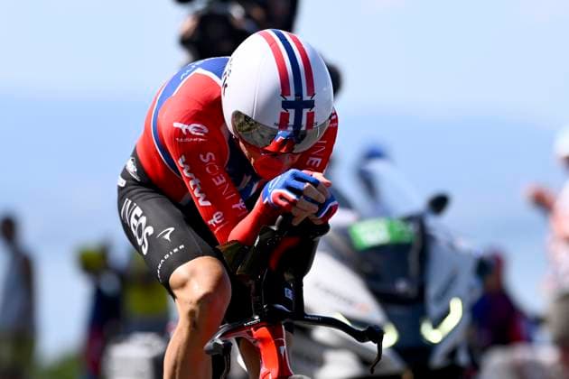 Tour de France 2026 Stage 16 THONON-LES-BAINS, FRANCE - JULY 21 : Foss Tobias (NOR) of Netcompany INEOS during stage 16 of the 113rd edition of Tour de France an UCI World Tour 2.UWT Individual Time Trial stage for Men Elite of 26 km with start in Evian-les-Bains and finish in Thonon-les-Bains on July 21, 2026 in Thonon-les-Bains, France, 21 07 2026 Thonon-les-Bains France  Copyright: xGvgx