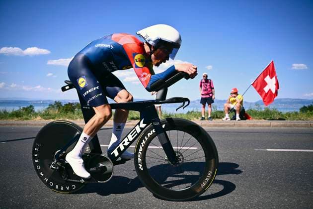 Tour de France 2026 Stage 16 THONON-LES-BAINS, FRANCE - JULY 21 : Simmons Quinn (USA) of Lidl - Trek during stage 16 of the 113rd edition of Tour de France an UCI World Tour 2.UWT Individual Time Trial stage for Men Elite of 26 km with start in Evian-les-Bains and finish in Thonon-les-Bains on July 21, 2026 in Thonon-les-Bains, France, 21 07 2026 Thonon-les-Bains France  Copyright: xGvgx