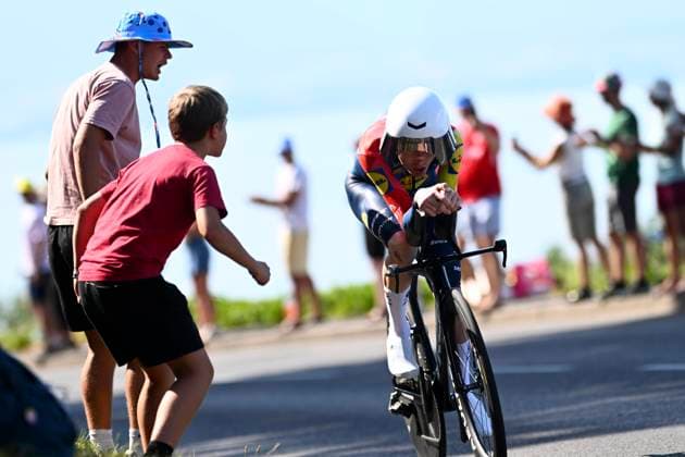 Tour de France 2026 Stage 16 THONON-LES-BAINS, FRANCE - JULY 21 : Skjelmose Mattias (DEN) of Lidl - Trek during stage 16 of the 113rd edition of Tour de France an UCI World Tour 2.UWT Individual Time Trial stage for Men Elite of 26 km with start in Evian-les-Bains and finish in Thonon-les-Bains on July 21, 2026 in Thonon-les-Bains, France, 21 07 2026 Thonon-les-Bains France  Copyright: xGvgx