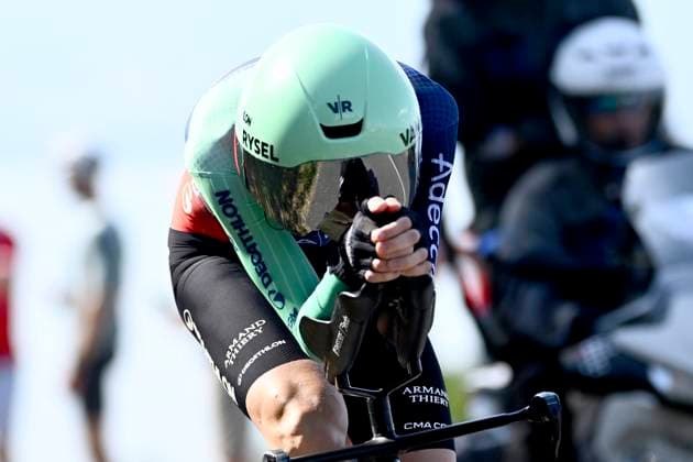 Tour de France 2026 Stage 16 THONON-LES-BAINS, FRANCE - JULY 21 : Seixas Paul (FRA) of Decathlon CMA CGM Team during stage 16 of the 113rd edition of Tour de France an UCI World Tour 2.UWT Individual Time Trial stage for Men Elite of 26 km with start in Evian-les-Bains and finish in Thonon-les-Bains on July 21, 2026 in Thonon-les-Bains, France, 21 07 2026 Thonon-les-Bains France  Copyright: xGvgx