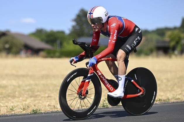 Norwegian Tobias Foss of Netcompany-INEOS pictured during the stage 16 of the 2026 Tour de France cycling race, an individual Time Trial stage of 26km from Evian-les-Bains to Thonon-les-Bains, on Tuesday 21 July 2026. The 113th edition of the Tour de France starts on Saturday 4 July in Barcelona, Spain, and will finish in Paris, France on the 26th of July. DAVIDxPINTENS  x181680162x