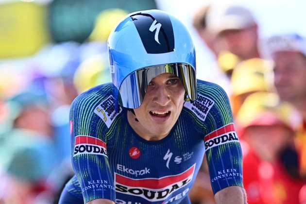 Tour de France 2026 Stage 16 THONON-LES-BAINS, FRANCE - JULY 21 : Van Wilder Ilan (BEL) of Soudal Quick-Step during stage 16 of the 113rd edition of Tour de France an UCI World Tour 2.UWT Individual Time Trial stage for Men Elite of 26 km with start in Evian-les-Bains and finish in Thonon-les-Bains on July 21, 2026 in Thonon-les-Bains, France, 21 07 2026 Thonon-les-Bains France  Copyright: xPeterxDexVoechtx