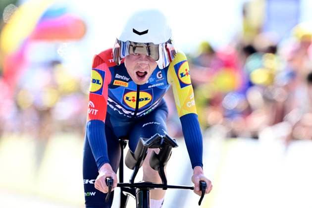 Tour de France 2026 Stage 16 THONON-LES-BAINS, FRANCE - JULY 21 : Skjelmose Mattias (DEN) of Lidl - Trek during stage 16 of the 113rd edition of Tour de France an UCI World Tour 2.UWT Individual Time Trial stage for Men Elite of 26 km with start in Evian-les-Bains and finish in Thonon-les-Bains on July 21, 2026 in Thonon-les-Bains, France, 21 07 2026 Thonon-les-Bains France  Copyright: xPeterxDexVoechtx