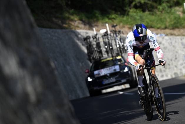 German Florian Lipowitz of Red Bull-BORA-hansgrohe pictured during the stage 16 of the 2026 Tour de France cycling race, an individual Time Trial stage of 26km from Evian-les-Bains to Thonon-les-Bains, on Tuesday 21 July 2026. The 113th edition of the Tour de France starts on Saturday 4 July in Barcelona, Spain, and will finish in Paris, France on the 26th of July. JASPERxJACOBS  x181681186x