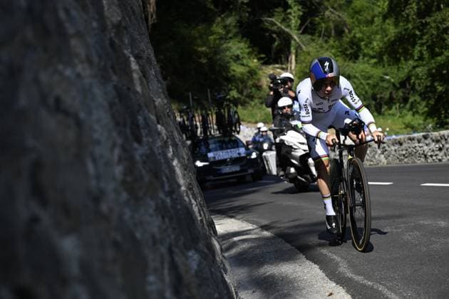 Belgian Remco Evenepoel of Red Bull-BORA-hansgrohe pictured during the stage 16 of the 2026 Tour de France cycling race, an individual Time Trial stage of 26km from Evian-les-Bains to Thonon-les-Bains, on Tuesday 21 July 2026. The 113th edition of the Tour de France starts on Saturday 4 July in Barcelona, Spain, and will finish in Paris, France on the 26th of July. JASPERxJACOBS  x181681193x