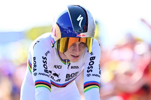 Tour de France 2026 Stage 16 THONON-LES-BAINS, FRANCE - JULY 21 : Evenepoel Remco (BEL) of Red Bull - BORA - Hansgrohe during stage 16 of the 113rd edition of Tour de France an UCI World Tour 2.UWT Individual Time Trial stage for Men Elite of 26 km with start in Evian-les-Bains and finish in Thonon-les-Bains on July 21, 2026 in Thonon-les-Bains, France, 21 07 2026 Thonon-les-Bains France  Copyright: xPeterxDexVoechtx