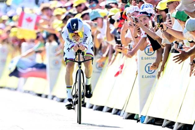Tour de France 2026 Stage 16 THONON-LES-BAINS, FRANCE - JULY 21 : Evenepoel Remco (BEL) of Red Bull - BORA - Hansgrohe during stage 16 of the 113rd edition of Tour de France an UCI World Tour 2.UWT Individual Time Trial stage for Men Elite of 26 km with start in Evian-les-Bains and finish in Thonon-les-Bains on July 21, 2026 in Thonon-les-Bains, France, 21 07 2026 Thonon-les-Bains France  Copyright: xPeterxDexVoechtx