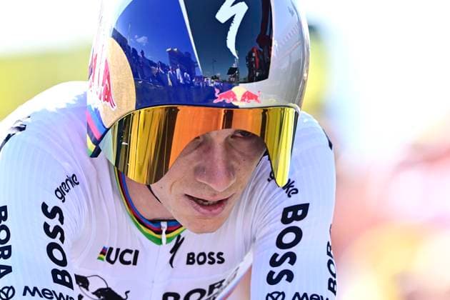 Tour de France 2026 Stage 16 THONON-LES-BAINS, FRANCE - JULY 21 : Evenepoel Remco (BEL) of Red Bull - BORA - Hansgrohe during stage 16 of the 113rd edition of Tour de France an UCI World Tour 2.UWT Individual Time Trial stage for Men Elite of 26 km with start in Evian-les-Bains and finish in Thonon-les-Bains on July 21, 2026 in Thonon-les-Bains, France, 21 07 2026 Thonon-les-Bains France  Copyright: xPeterxDexVoechtx