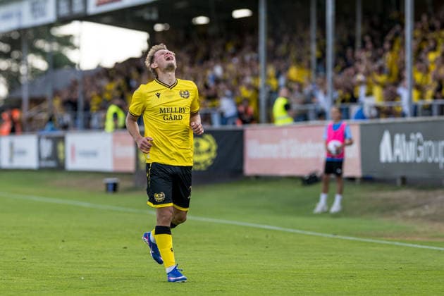 260721 Aki Samuelsen of Mjällby celebrates after 1-0 during the UEFA Champions League qualifying match between Mjällby and Lincoln Red Imps on July 21, 2026 in Hällevik. Photo: Christoffer Borg Mattisson BILDBYRAN COP 261 CB0541 fotboll football soccer fotball uefa champions league champions league mjällby lincoln red imps bbeng jubel celebrates *** July 21, 2026: Aki Samuelsen of Mjällby celebrates after scoring the 1-0 goal during the UEFA Champions League qualifying match between Mjällby and Lincoln Red Imps on July 21, 2026 in Hällevik. Photo by Christoffer Borg Mattisson, BILDBYRAN COP 261 CB0541 soccer football fotball UEFA Champions League Champions League Mjällby Lincoln Red Imps BBENG celebration  Copyright: CHRISTOFFERxBORGxMATTISSON BB260721CB038