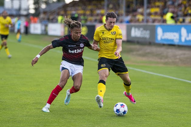 260721 Julliani Eersteling of Lincoln Red Imps and Elliot Stroud of Mjällby during the UEFA Champions League qualifying match between Mjällby and Lincoln Red Imps on July 21, 2026 in Hällevik. Photo: Christoffer Borg Mattisson BILDBYRAN COP 261 CB0541 fotboll football soccer fotball uefa champions league champions league mjällby lincoln red imps bbeng *** July 21, 2026: Julliani Eersteling of Lincoln Red Imps and Elliot Stroud of Mjällby during the UEFA Champions League qualifying match between Mjällby and Lincoln Red Imps on July 21, 2026 in Hällevik. Photo by Christoffer Borg Mattisson, BILDBYRAN COP 261 CB0541 soccer football fotball UEFA Champions League Champions League Mjällby Lincoln Red Imps bbeng  Copyright: CHRISTOFFERxBORGxMATTISSON BB260721CB041