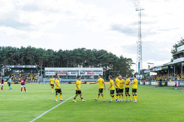 260721 Aki Samuelsen of Mjällby celebrates after 1-0 during the UEFA Champions League qualifying match between Mjällby and Lincoln Red Imps on July 21, 2026 in Hällevik. Photo: Christoffer Borg Mattisson BILDBYRAN COP 261 CB0541 fotboll football soccer fotball uefa champions league champions league mjällby lincoln red imps bbeng jubel celebrates *** July 21, 2026: Aki Samuelsen of Mjällby celebrates after scoring the 1-0 goal during the UEFA Champions League qualifying match between Mjällby and Lincoln Red Imps on July 21, 2026 in Hällevik. Photo by Christoffer Borg Mattisson, BILDBYRAN COP 261 CB0541 soccer football fotball UEFA Champions League Champions League Mjällby Lincoln Red Imps BBENG celebration  Copyright: CHRISTOFFERxBORGxMATTISSON BB260721CB042