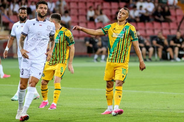 UEFA Champions League Second Qualifying Round First Leg, Vazgen Sargsyan Republican Stadium, Yerevan, Armenia 21 7 2026 Ararat Armenia vs Shamrock Rovers Shamrock Rovers Graham Burke reacts to missed chance Graham Burke reacts to missed chance 21 7 2026  Copyright: xx AG6I0313