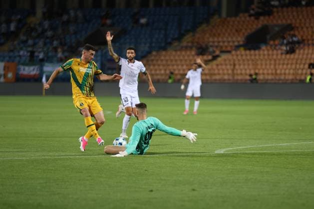 RECORD DATE NOT STATED UEFA Champions League: FC Ararat-Armenia v Shamrock Rovers FC Aaron Greene and Bravim during the UEFA Champions League match between FC Ararat-Armenia and Shamrock Rovers FC at Vazgen Sargsyan Republican Stadium in Yerevan, Armenia on July 21, 2026