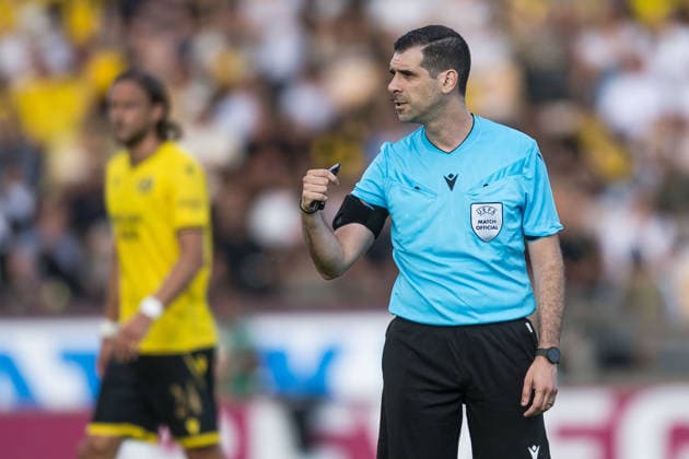 260721 Referee Matthew De Gabriele during the UEFA Champions League qualifying match between Mjällby and Lincoln Red Imps on July 21, 2026 in Hällevik. Photo: Christoffer Borg Mattisson BILDBYRAN COP 261 CB0541 fotboll football soccer fotball uefa champions league champions league mjällby lincoln red imps bbeng *** July 21, 2026: Referee Matthew De Gabriele during the UEFA Champions League qualifying match between Mjällby and Lincoln Red Imps on July 21, 2026 in Hällevik. Photo by Christoffer Borg Mattisson, BILDBYRAN COP 261 CB0541 soccer football fotball UEFA Champions League Champions League Mjällby Lincoln Red Imps bbeng  Copyright: CHRISTOFFERxBORGxMATTISSON BB260721CB087
