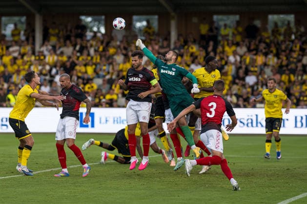 260721 Goalkeeper Jaylan Hankins of Lincoln Red Imps during the UEFA Champions League qualifying match between Mjällby and Lincoln Red Imps on July 21, 2026 in Hällevik. Photo: Christoffer Borg Mattisson BILDBYRAN COP 261 CB0541 fotboll football soccer fotball uefa champions league champions league mjällby lincoln red imps bbeng *** July 21, 2026: Goalkeeper Jaylan Hankins of Lincoln Red Imps during the UEFA Champions League qualifying match between Mjällby and Lincoln Red Imps on July 21, 2026 in Hällevik. Photo by Christoffer Borg Mattisson, BILDBYRAN COP 261 CB0541 soccer football fotball UEFA Champions League Champions League Mjällby Lincoln Red Imps bbeng  Copyright: CHRISTOFFERxBORGxMATTISSON BB260721CB096
