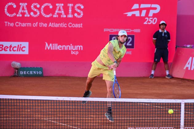 July 21, 2026, Lisbon, Lisbon, Portugal: JAIME FARIA in action during the Round of 32 at the Millennium Estoril Open ATP, Tennis Herren tennis tournament at Clube de Tenis do Estoril. Lisbon Portugal - ZUMAr238 20260721_zip_r238_089 Copyright: xRicardoxRochax