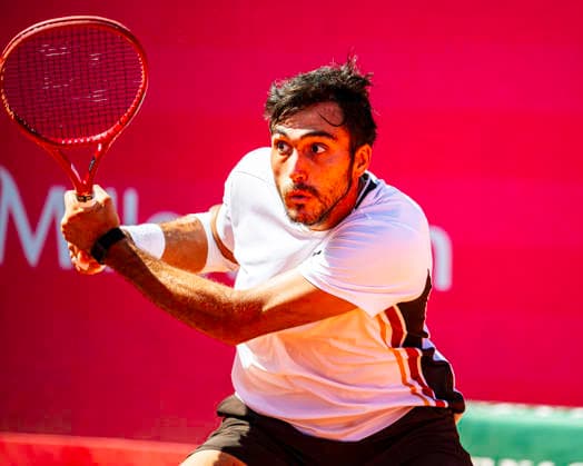 July 21, 2026, Cascais, Lisbon, Portugal: Roman Andres Burruchaga during the qualifying round of the Millennium Estoril Open at the Estoril Tennis Club on july 21, 2026 in Estoril, Cascais, Portugal. Cascais Portugal - ZUMAr200 20260721_zsp_r200_003 Copyright: xNunoxReisinhox