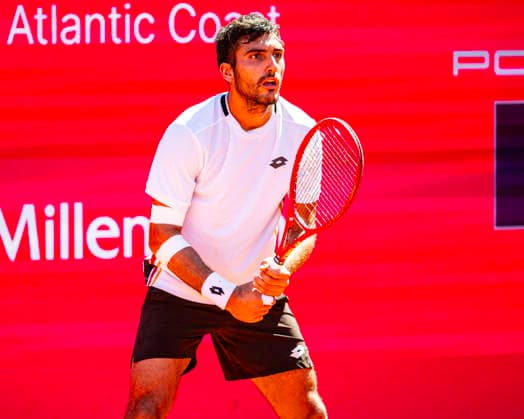 July 21, 2026, Cascais, Lisbon, Portugal: Roman Andres Burruchaga during the qualifying round of the Millennium Estoril Open at the Estoril Tennis Club on july 21, 2026 in Estoril, Cascais, Portugal. Cascais Portugal - ZUMAr200 20260721_zsp_r200_009 Copyright: xNunoxReisinhox