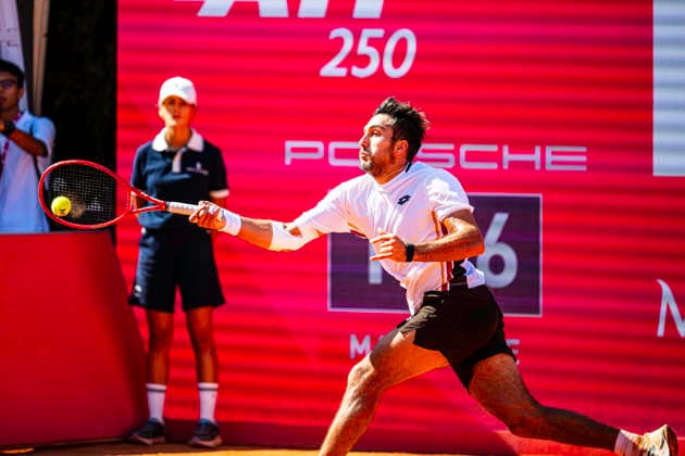 July 21, 2026, Cascais, Lisbon, Portugal: Roman Andres Burruchaga during the qualifying round of the Millennium Estoril Open at the Estoril Tennis Club on july 21, 2026 in Estoril, Cascais, Portugal. Cascais Portugal - ZUMAr200 20260721_zsp_r200_036 Copyright: xNunoxReisinhox