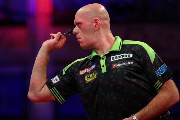 RECORD DATE NOT STATED 21st July 2026, Winter Gardens, Blackpool, Lancashire, England; 2026 Betfred World Matchplay Darts, Day Four; Michael van Gerwen in action at the oche during his game against Dirk van Duijvenbode AidanxHunter