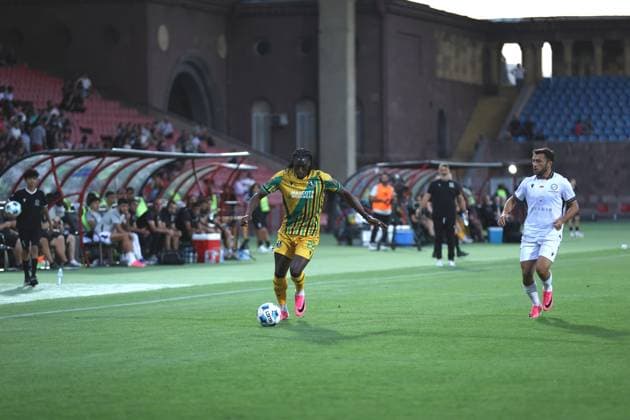 RECORD DATE NOT STATED UEFA Champions League: FC Ararat-Armenia v Shamrock Rovers FC Olunatunmise Sobowale during the UEFA Champions League match between FC Ararat-Armenia and Shamrock Rovers FC at Vazgen Sargsyan Republican Stadium in Yerevan, Armenia on July 21, 2026