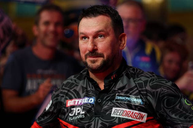 RECORD DATE NOT STATED 21st July 2026, Winter Gardens, Blackpool, Lancashire, England; 2026 Betfred World Matchplay Darts, Day Four; Jonny Clayton during his walk on AidanxHunter