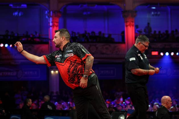 RECORD DATE NOT STATED 21st July 2026, Winter Gardens, Blackpool, Lancashire, England; 2026 Betfred World Matchplay Darts, Day Four; Jonny Clayton in action at the oche during his game against Gary Anderson AidanxHunter